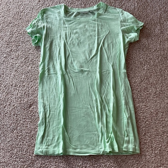 Halogen basic tee t-shirt slim fit hip length mint green solid size XS - Picture 2 of 5